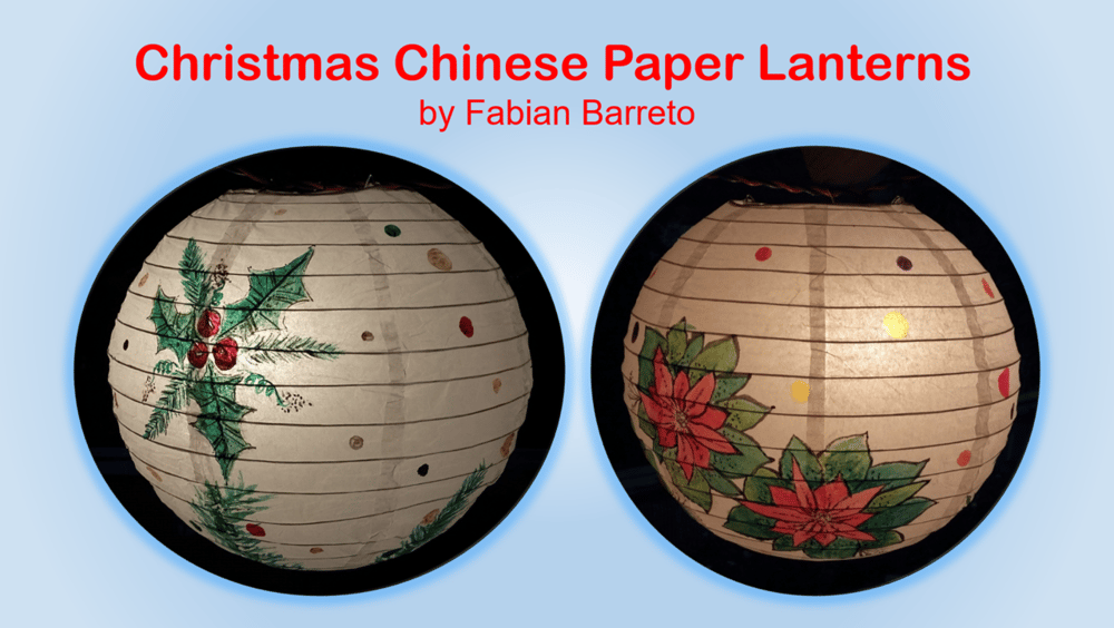Christmas Art Decorated Circular Chinese Paper Lantern - image 1 - student project
