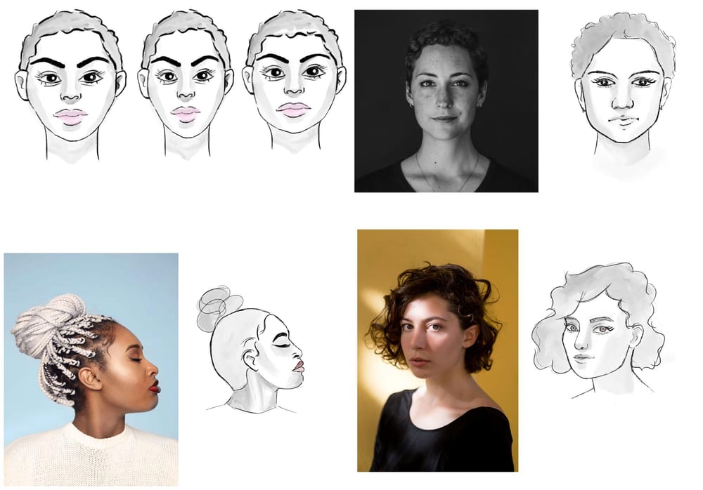Basic Faces, simple female drawing - image 1 - student project