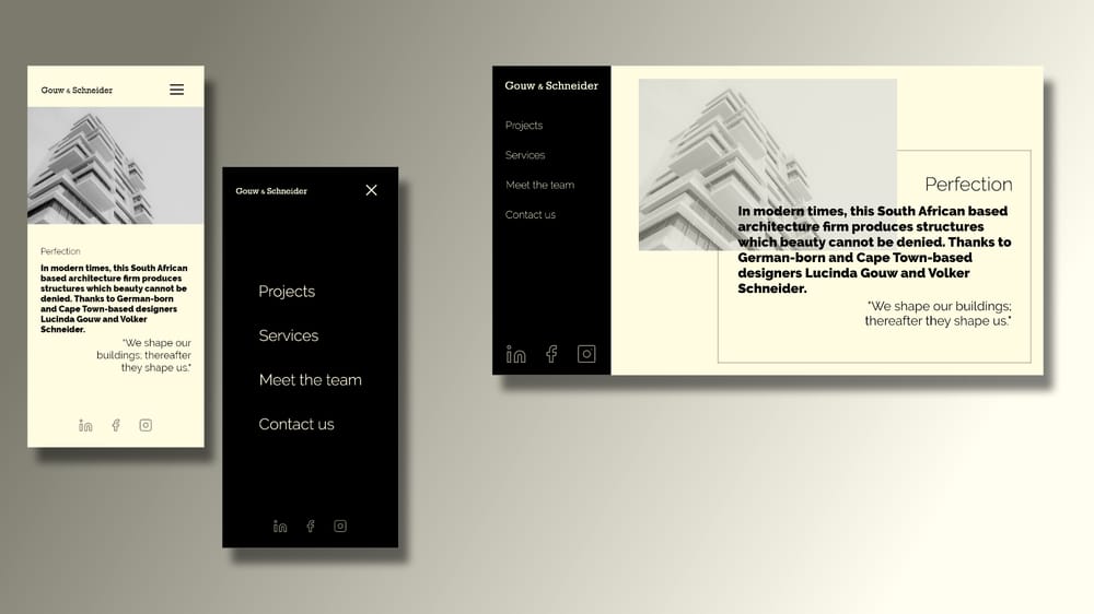 Gouw & Schneider Architects Web page - image 1 - student project