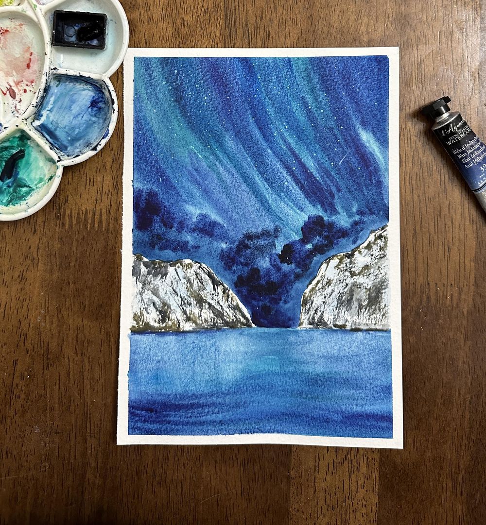 Aurora watercolour - image 1 - student project