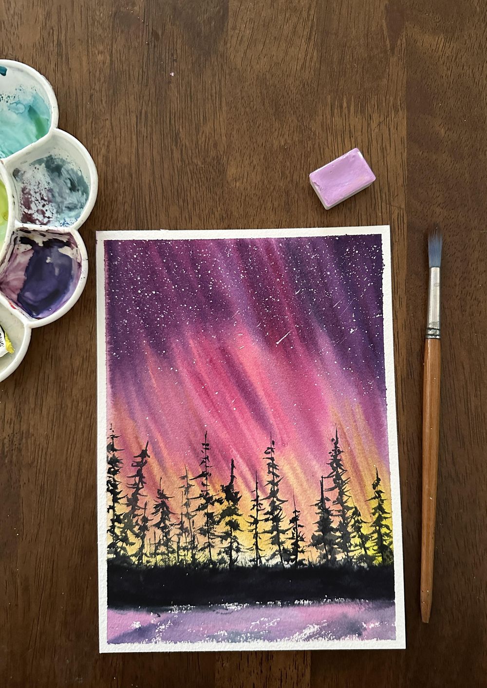 Aurora watercolour - image 8 - student project