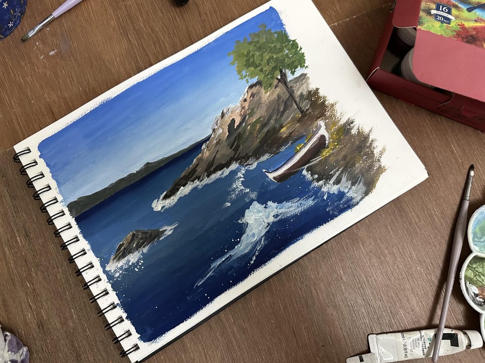 Gouache layering landscape & Seascapes - image 2 - student project