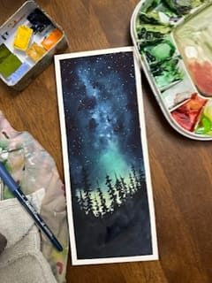 Watercolour Milky Way galaxies - image 2 - student project