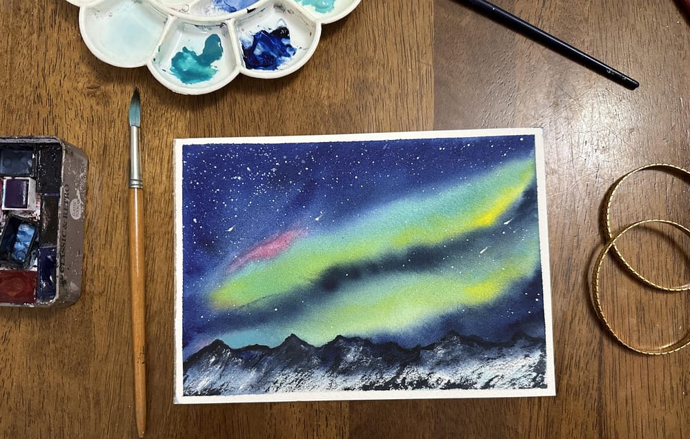 Aurora watercolour - image 16 - student project