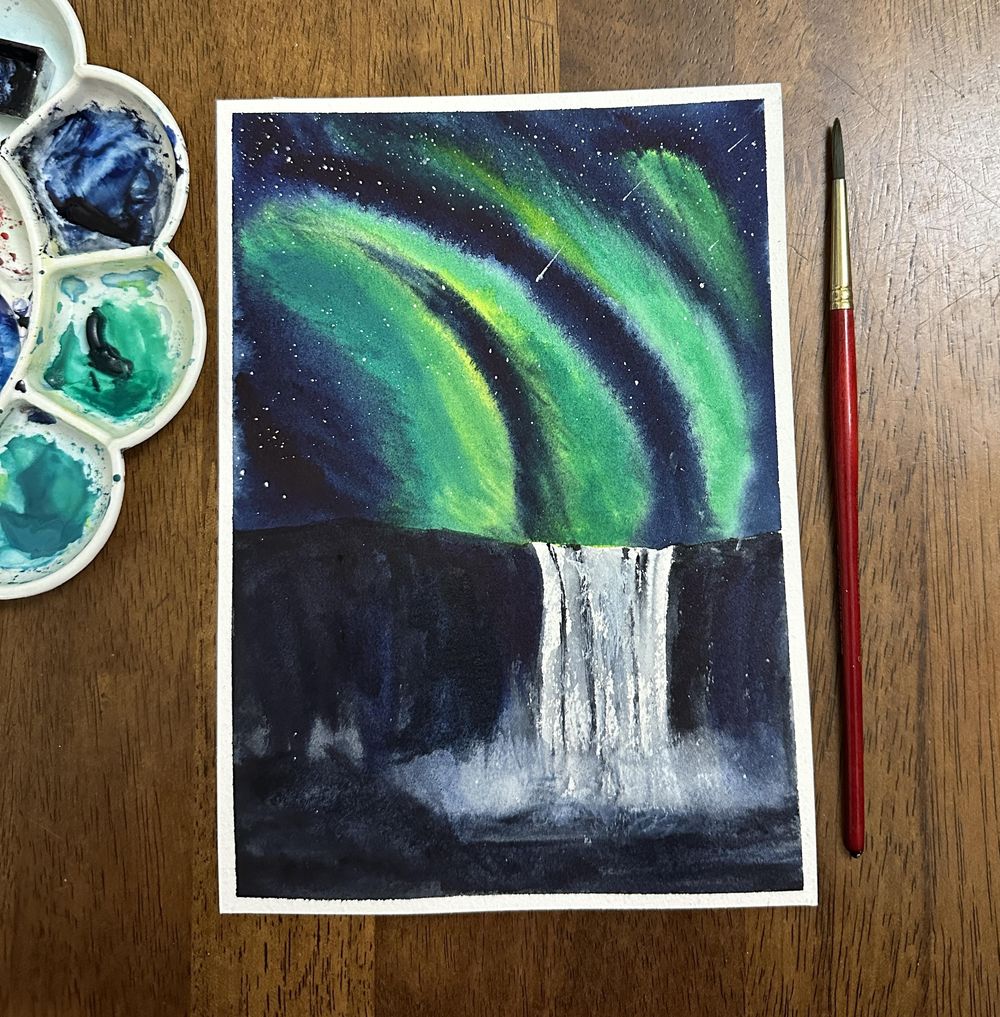 Aurora watercolour - image 6 - student project