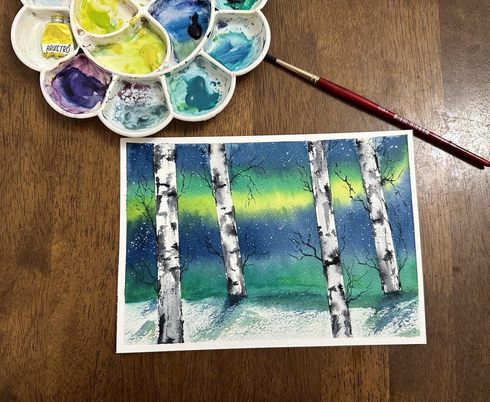 Aurora watercolour - image 7 - student project