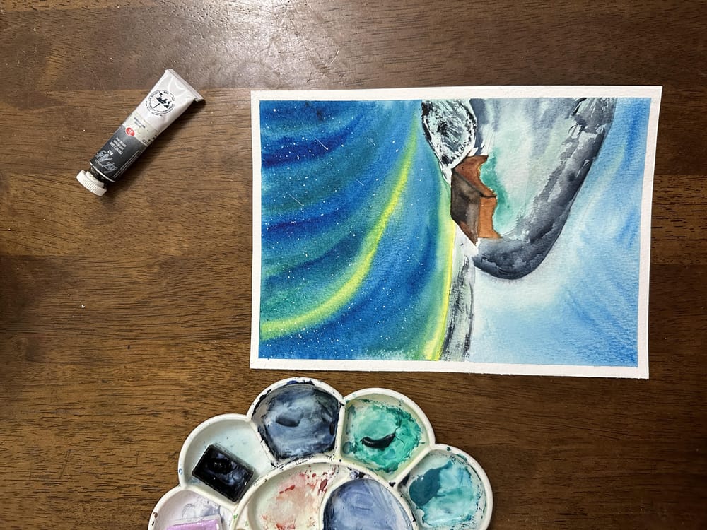 Aurora watercolour - image 4 - student project