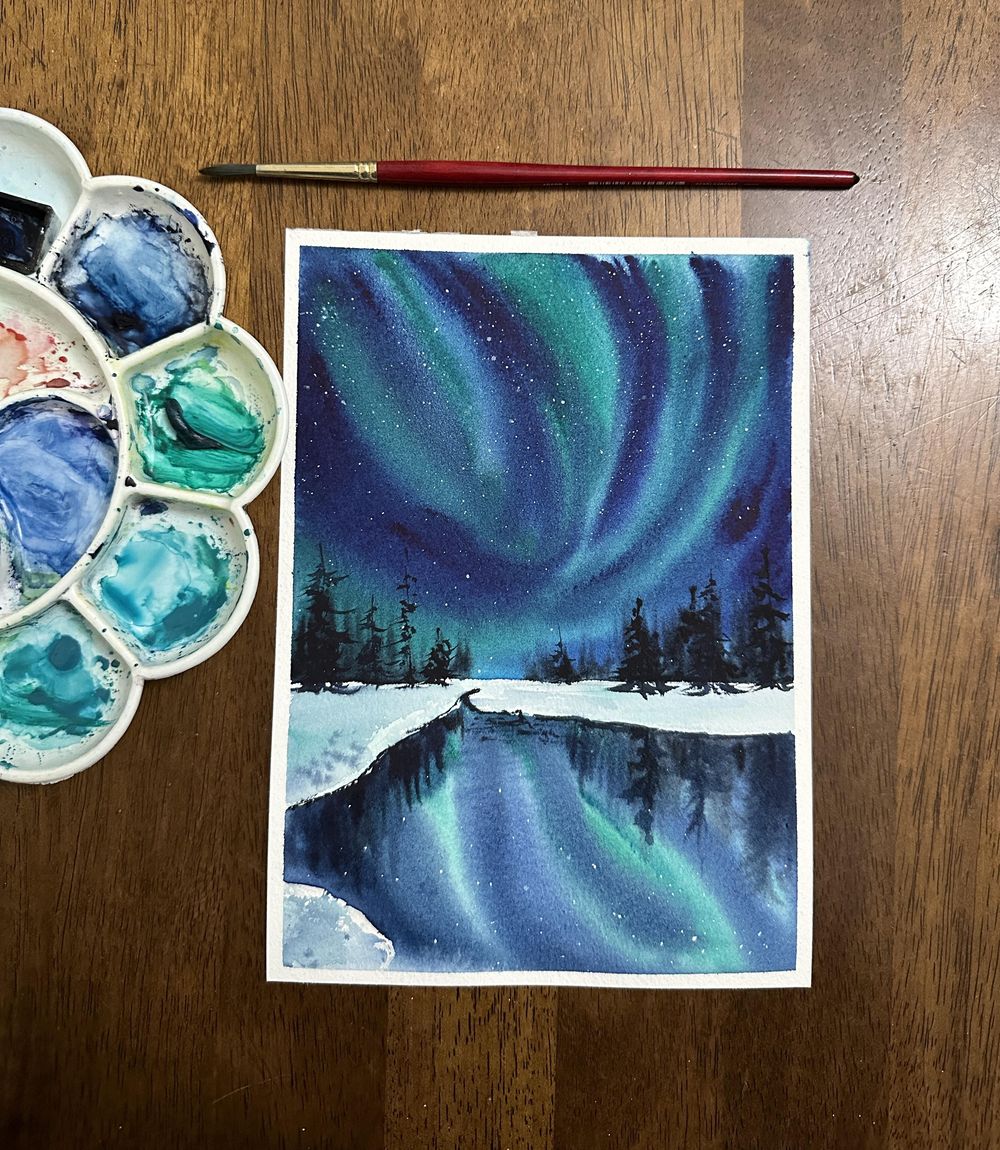 Aurora watercolour - image 5 - student project