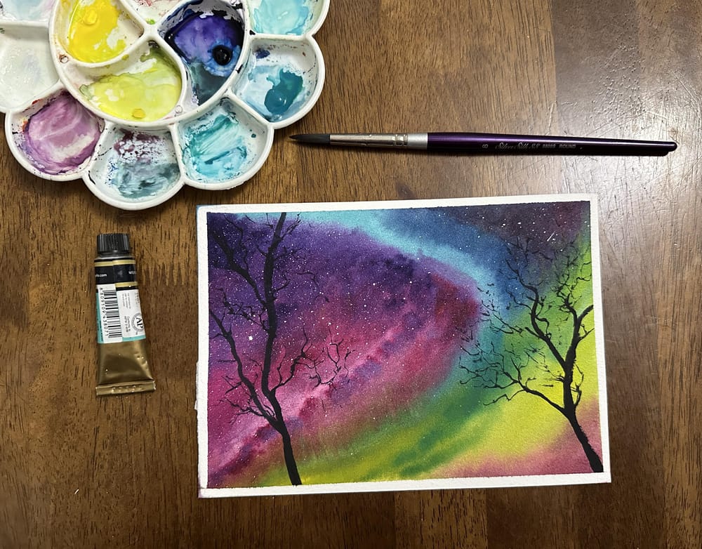Aurora watercolour - image 11 - student project