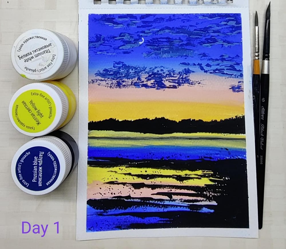 Gouache Landscape painting with Payal - image 2 - student project