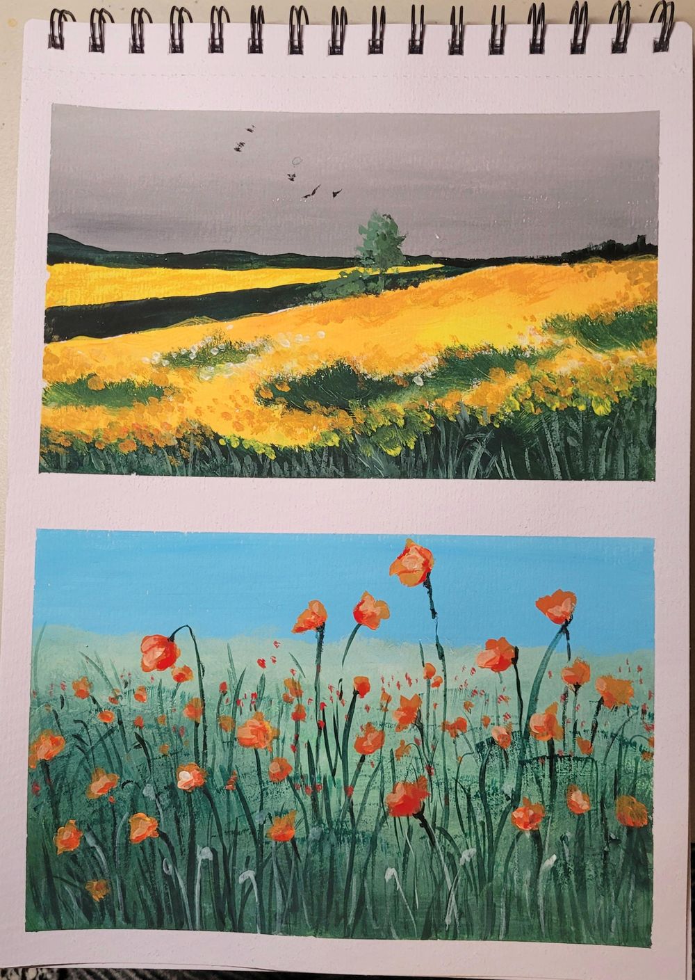 1st Gouache painting Skillshare Student Project