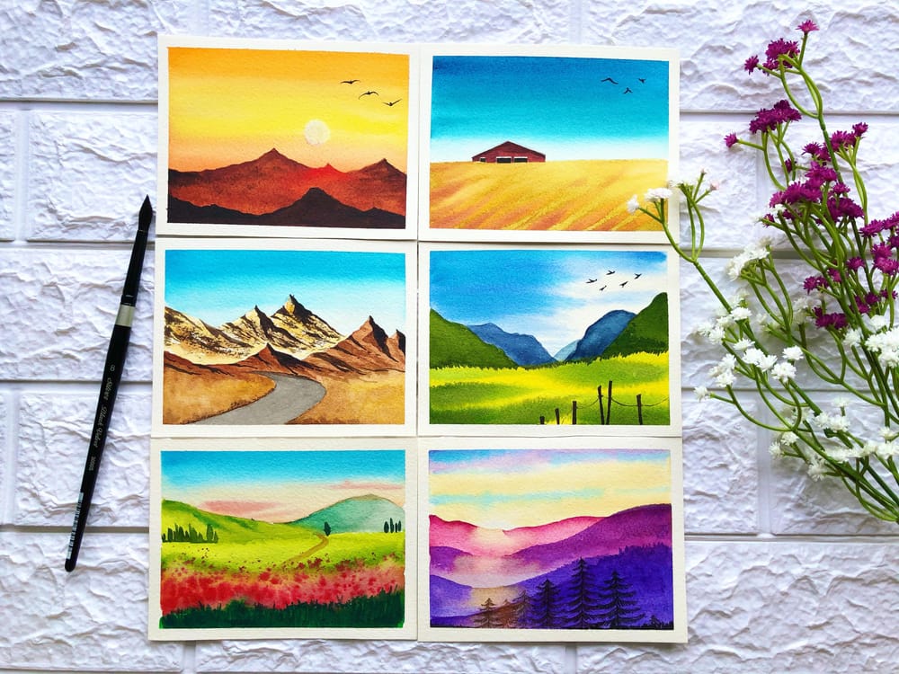 Watercolour landscapes Skillshare Student Project