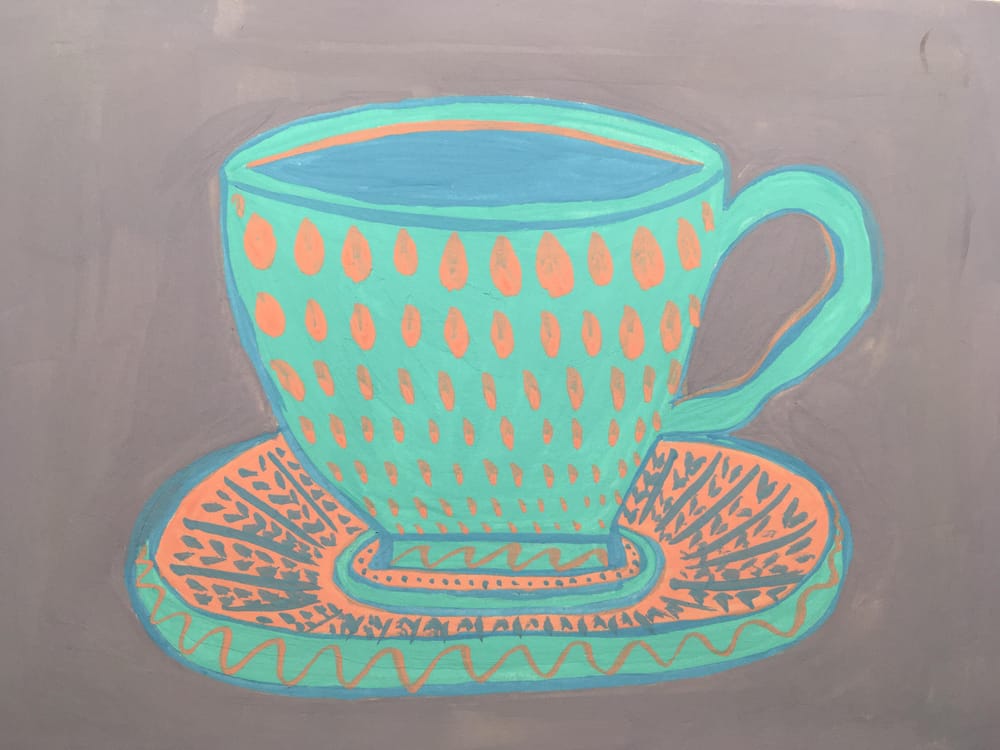 gouache teacups Skillshare Student Project