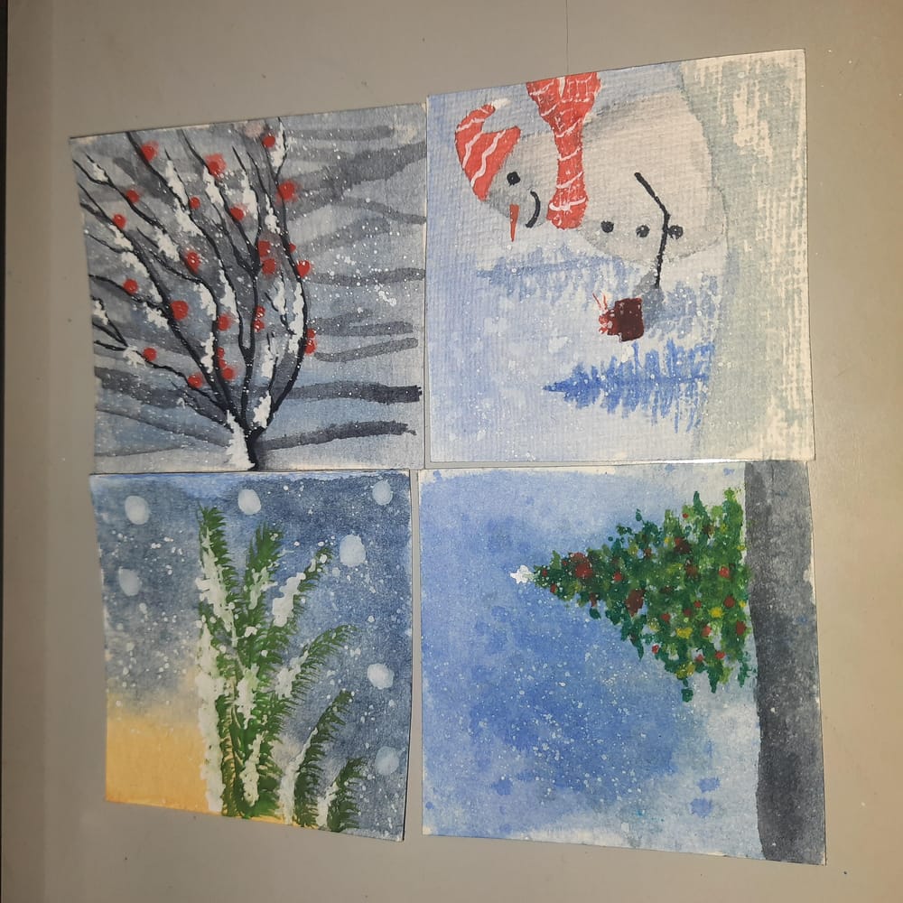 7 Holiday Inspired Polaroid Greetings With Watercolors!! - image 1 - student project