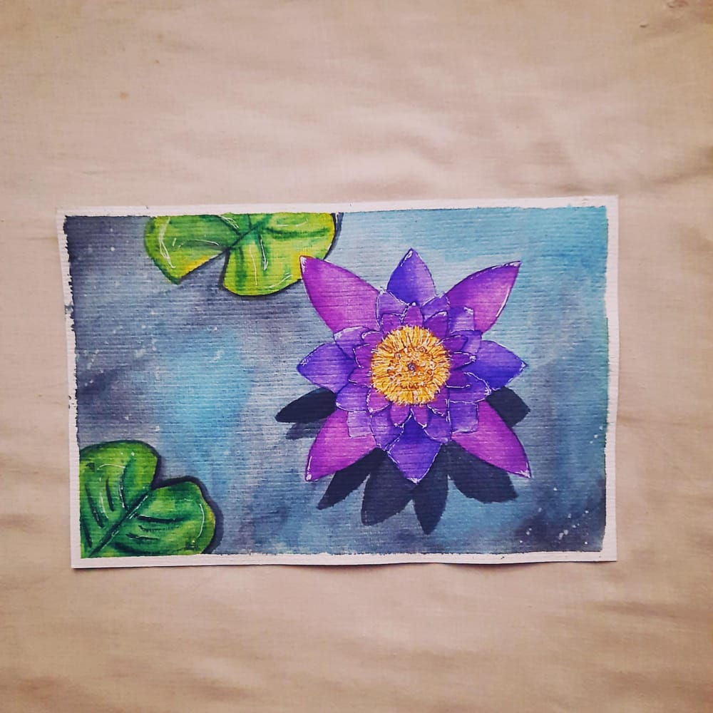 Explore Watercolor flowers with Lotus and Water Lilly - image 2 - student project