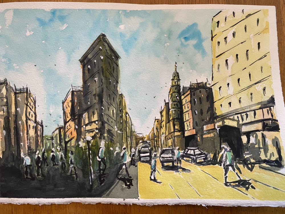 New York City Urban Landscape in Watercolour - image 1 - student project