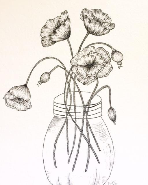 Poppies in a Mason Jar - image 3 - student project