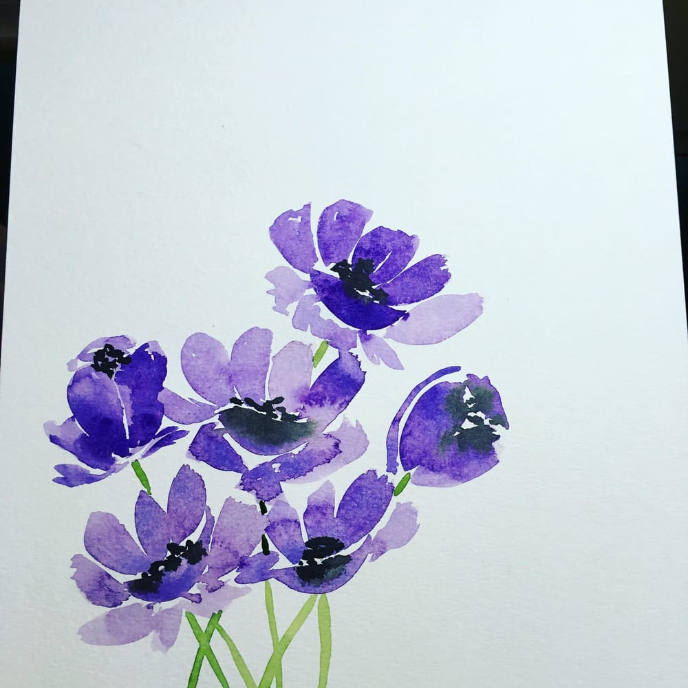 Loose Watercolor Florals - image 2 - student project