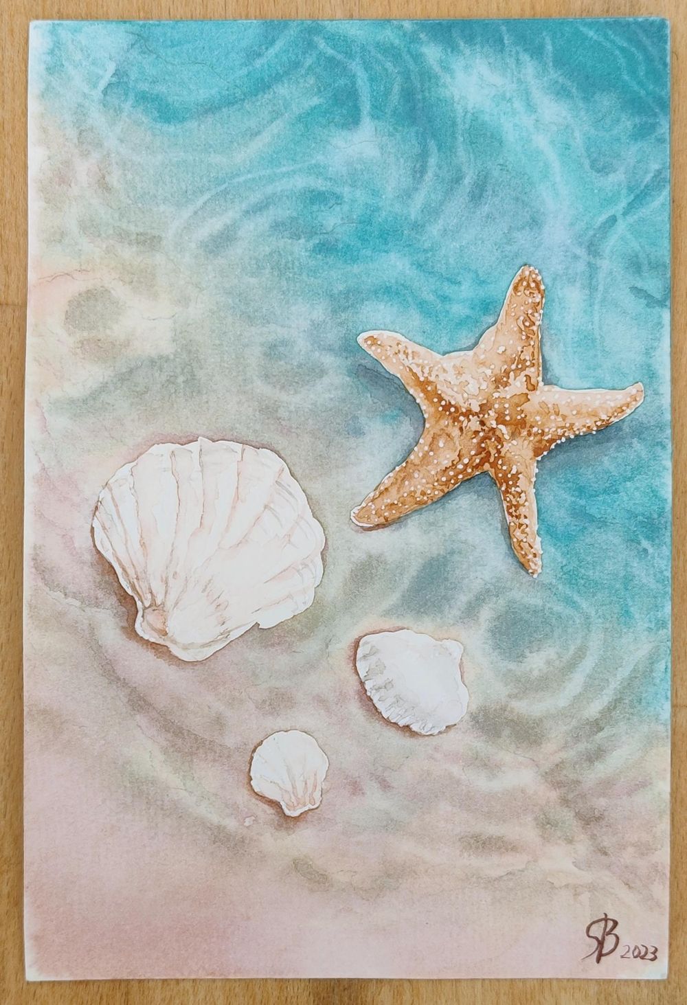 The golden sand of the beach was a beautiful contrast to the blue water - image 1 - student project