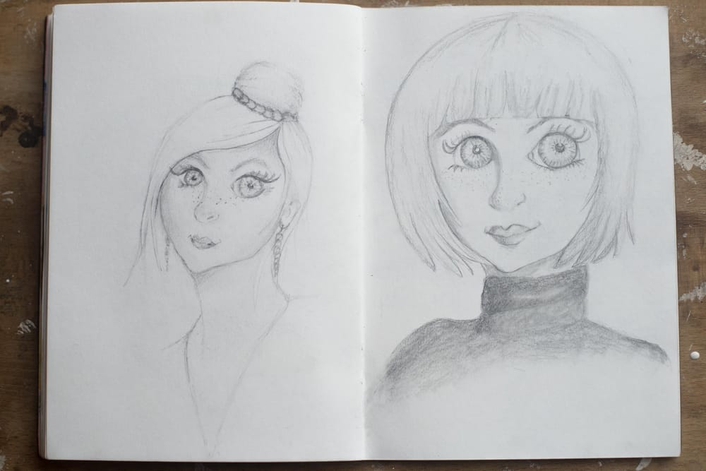 Female character sketches - image 3 - student project