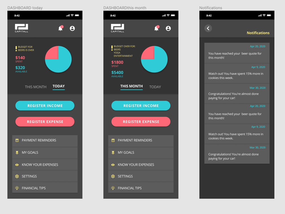 Capitall App - image 1 - student project