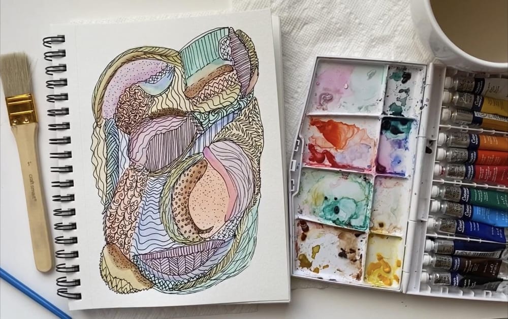 My Abstract Watercolor Marks Painting - image 3 - student project