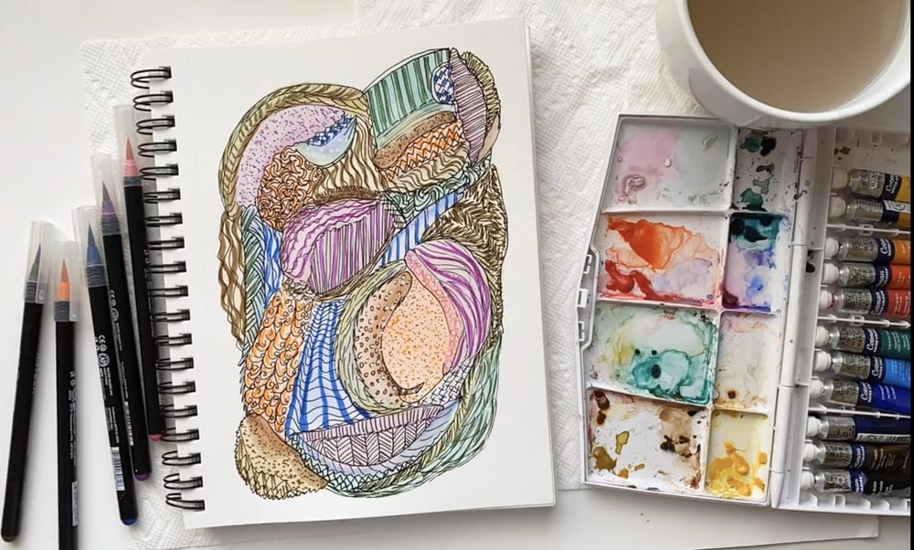 My Abstract Watercolor Marks Painting - image 4 - student project
