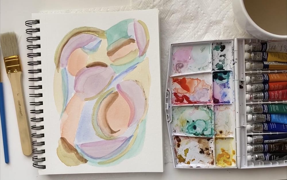 My Abstract Watercolor Marks Painting - image 2 - student project