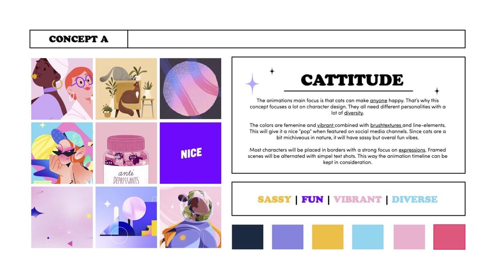 Mr. Cat - Creative Direction, Styleframes, Montage & Storyboard - image 1 - student project