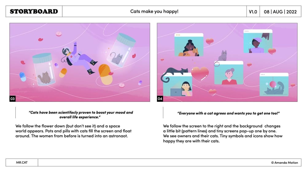 Mr. Cat - Creative Direction, Styleframes, Montage & Storyboard - image 3 - student project