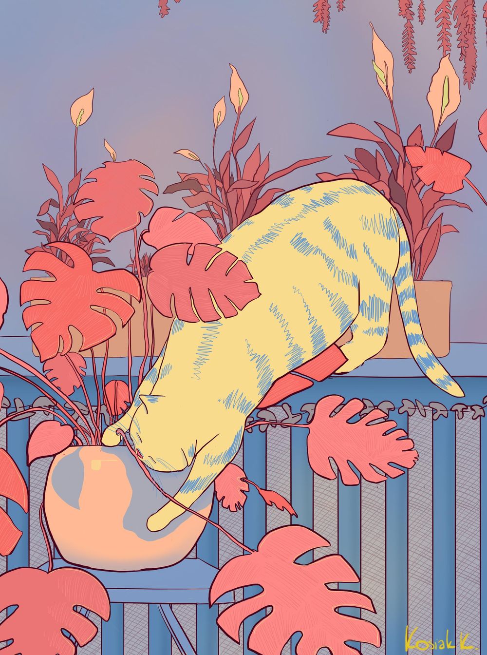 Cat eating... - 8 artworks series - image 2 - student project