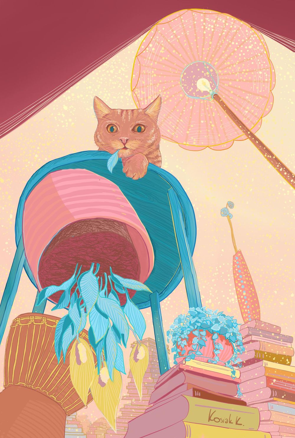 Cat eating... - 8 artworks series - image 5 - student project