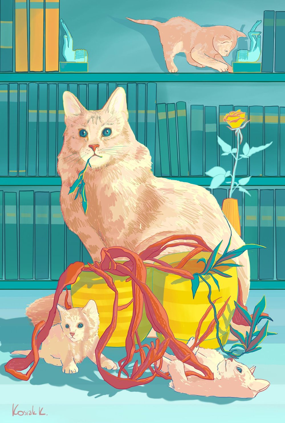 Cat eating... - 8 artworks series - image 6 - student project