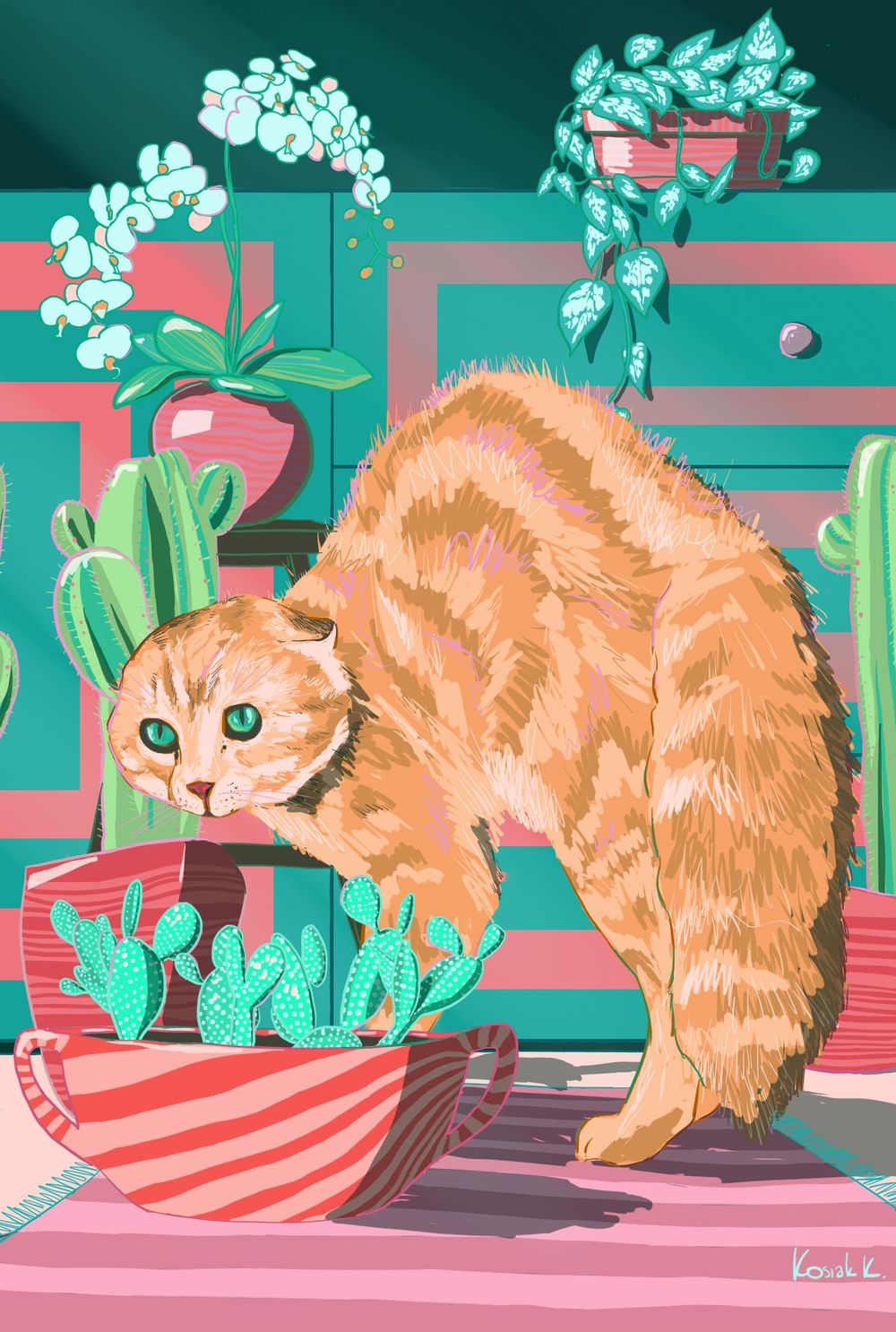 Cat eating... - 8 artworks series - image 4 - student project