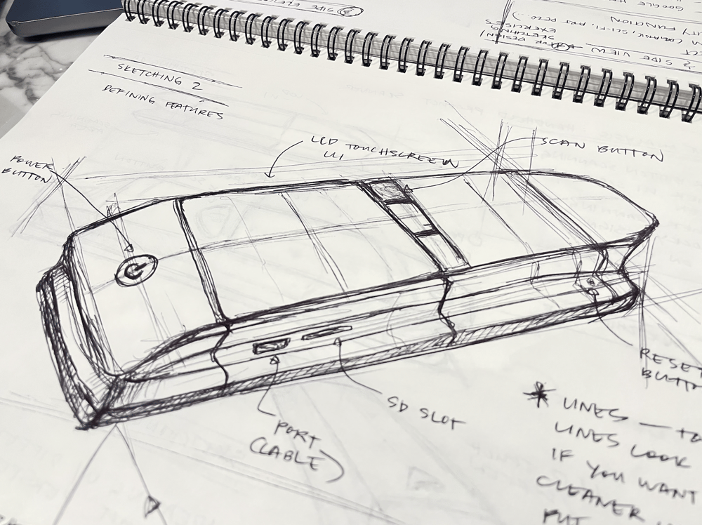 Handheld Product Scanner Ideation Sketch - image 4 - student project