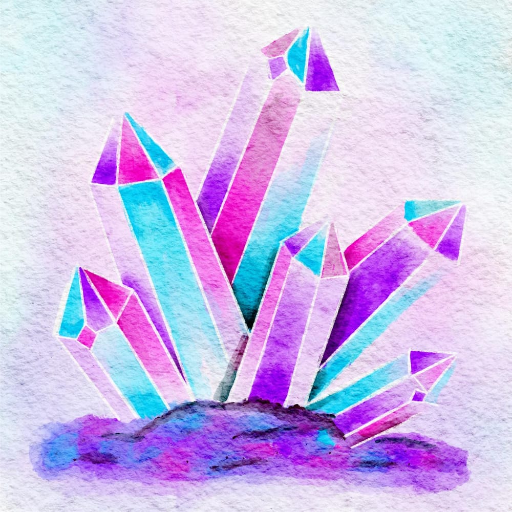 Watercolor crystal - image 1 - student project