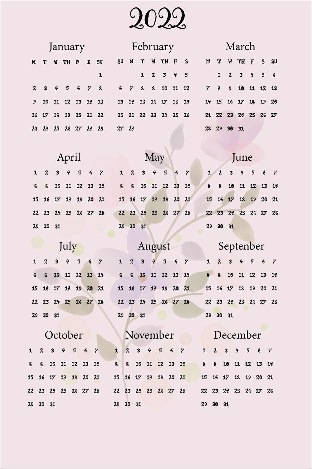 Floral Calendar - image 1 - student project