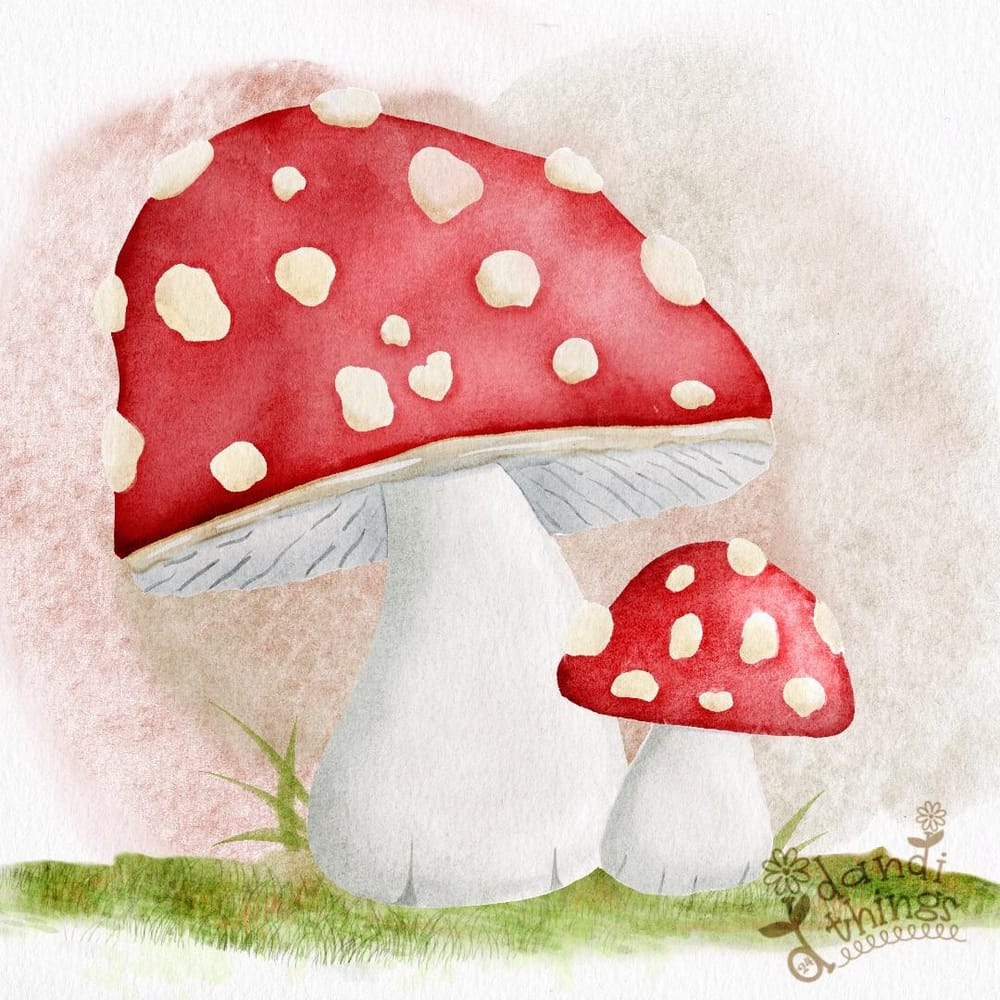Watercolor Mushrooms - image 1 - student project