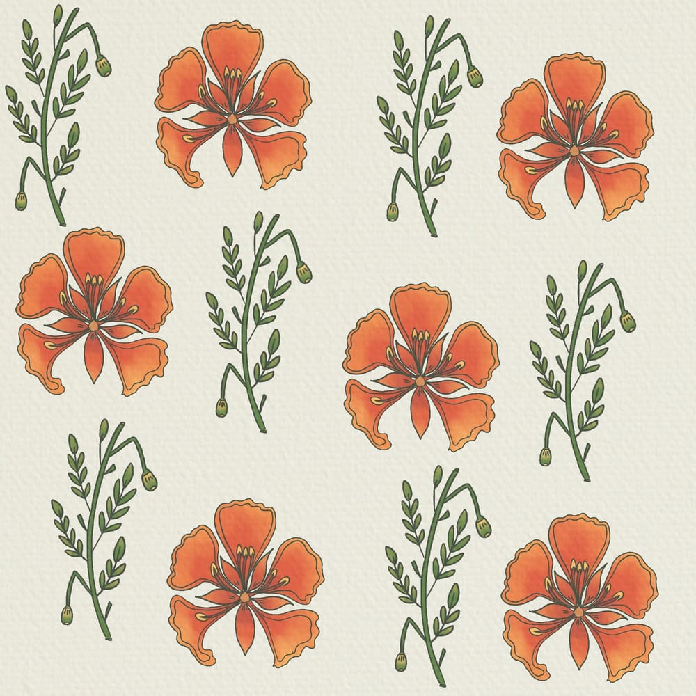 Botanical Illustration Pattern - image 1 - student project