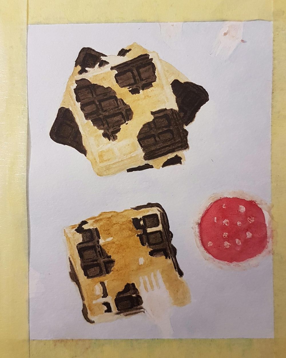 Practice Connecting things in Watercolor - Waffles - image 3 - student project