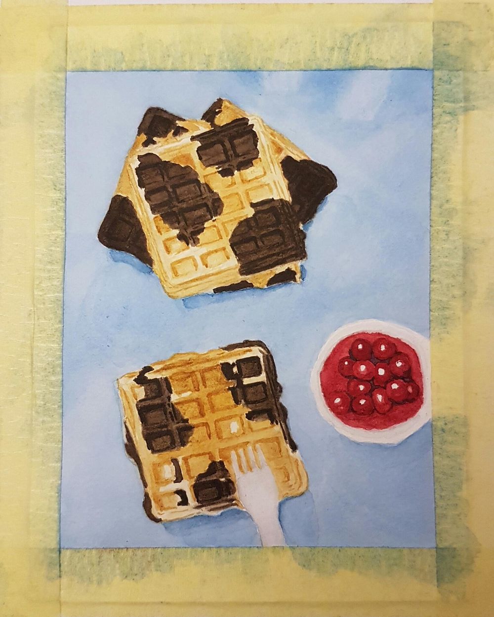 Practice Connecting things in Watercolor - Waffles - image 4 - student project
