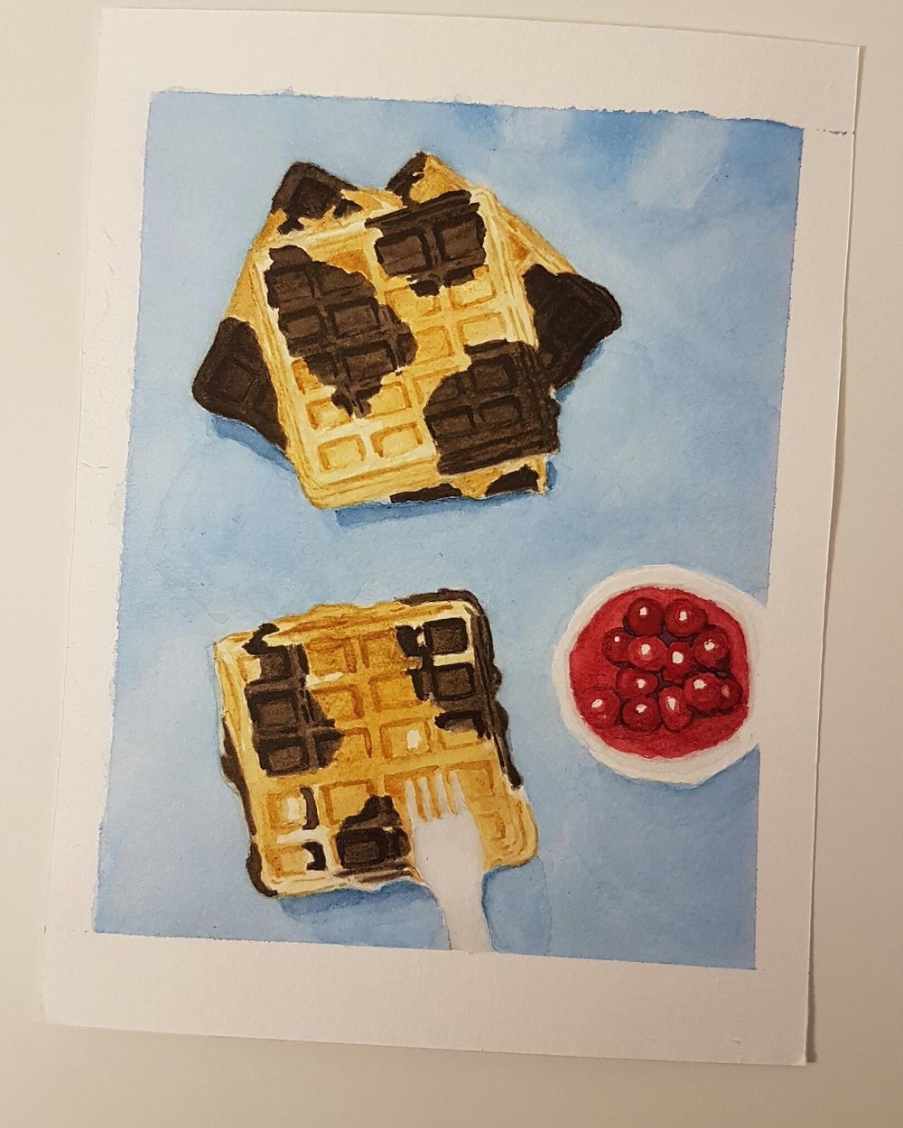 Practice Connecting things in Watercolor - Waffles - image 5 - student project