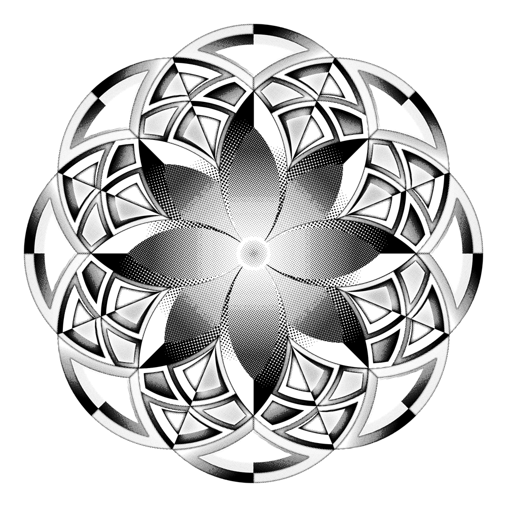 Halftone mandala - image 2 - student project