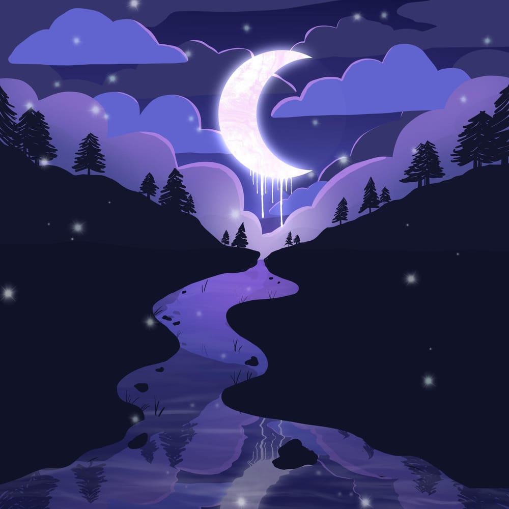 Nighttime river - image 1 - student project