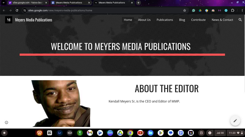 Meyers Media Publications Google Sites website - image 1 - student project