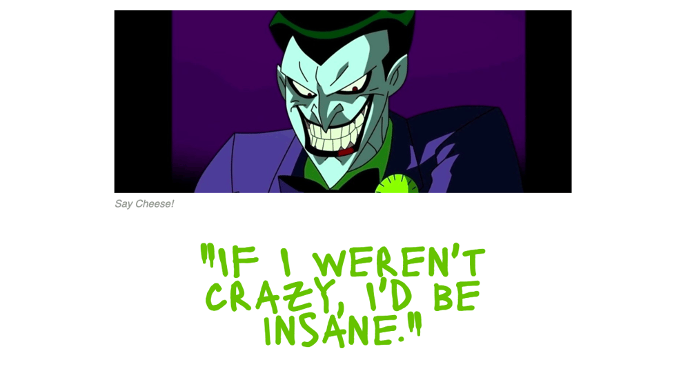 All About the Joker! - First Hand-coded Website - image 1 - student project