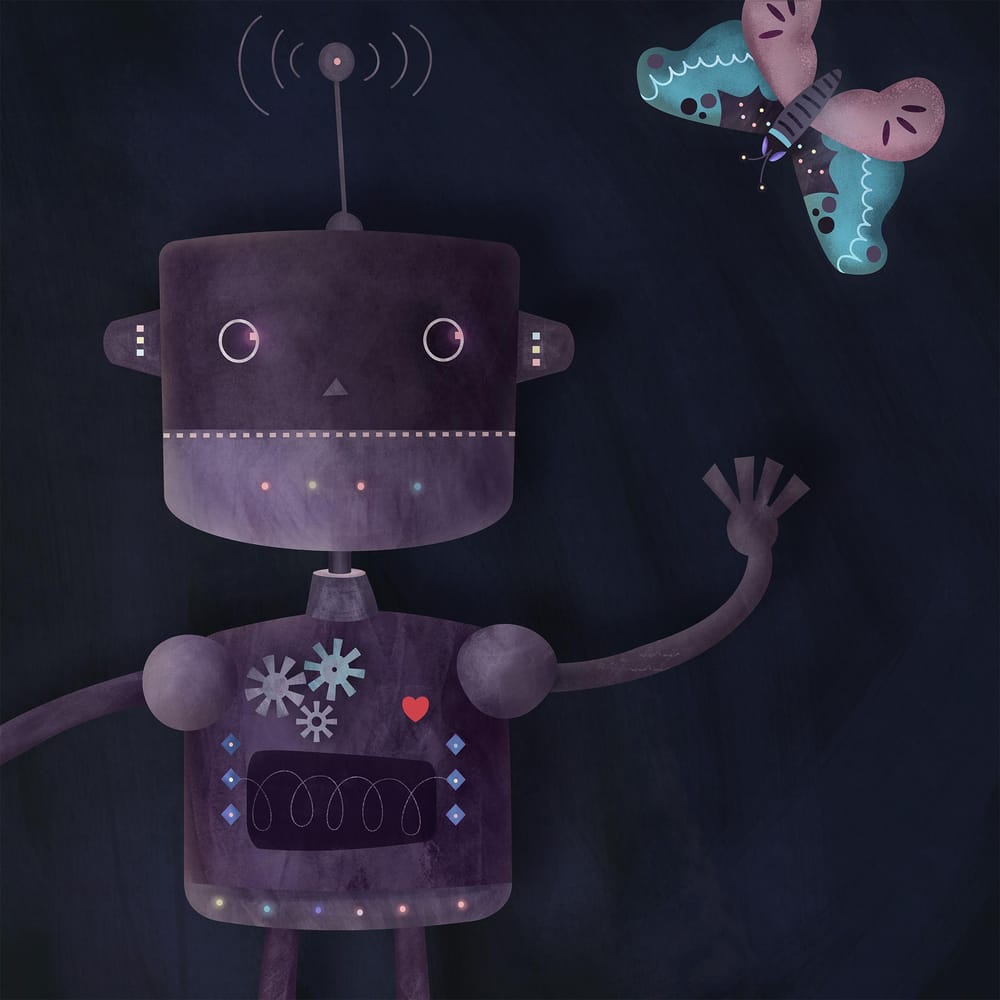 Robot and a butterfly - image 1 - student project