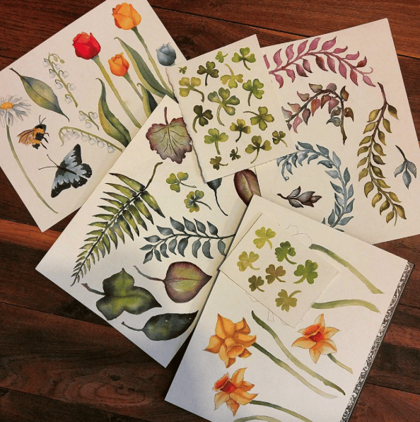 Springtime Flower Note Cards - image 2 - student project