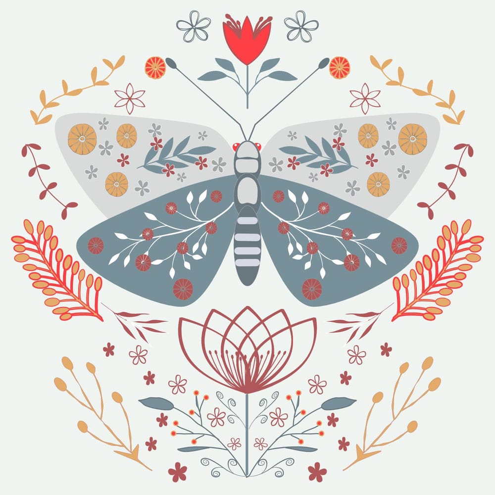 Folk Art Bug and Butterfly - image 1 - student project