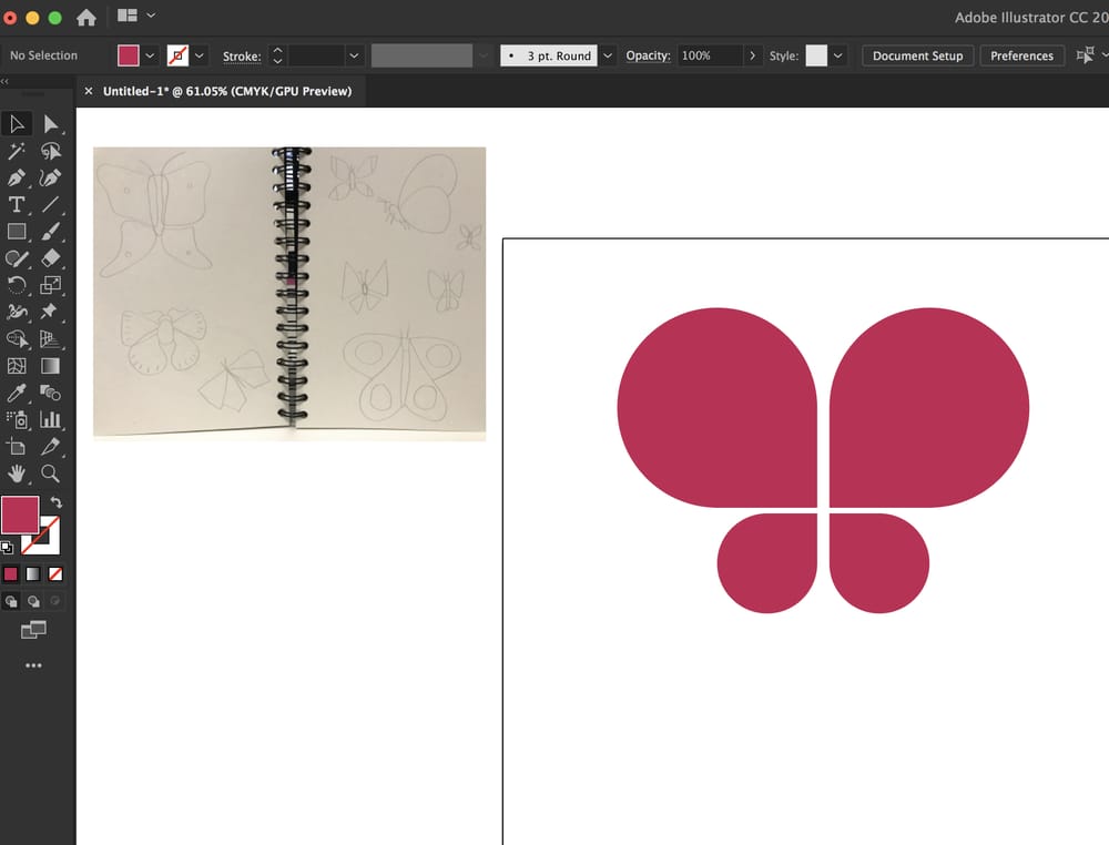 Drawing Butterflies in Illustrator - image 2 - student project
